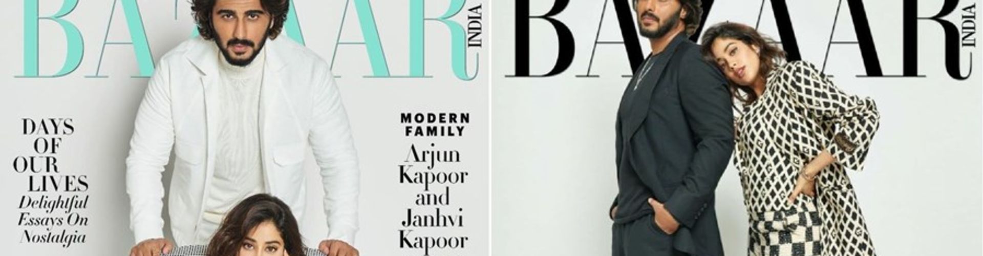 Arjun Kapoor And Janhvi Kapoor On Bazaar Cover Page