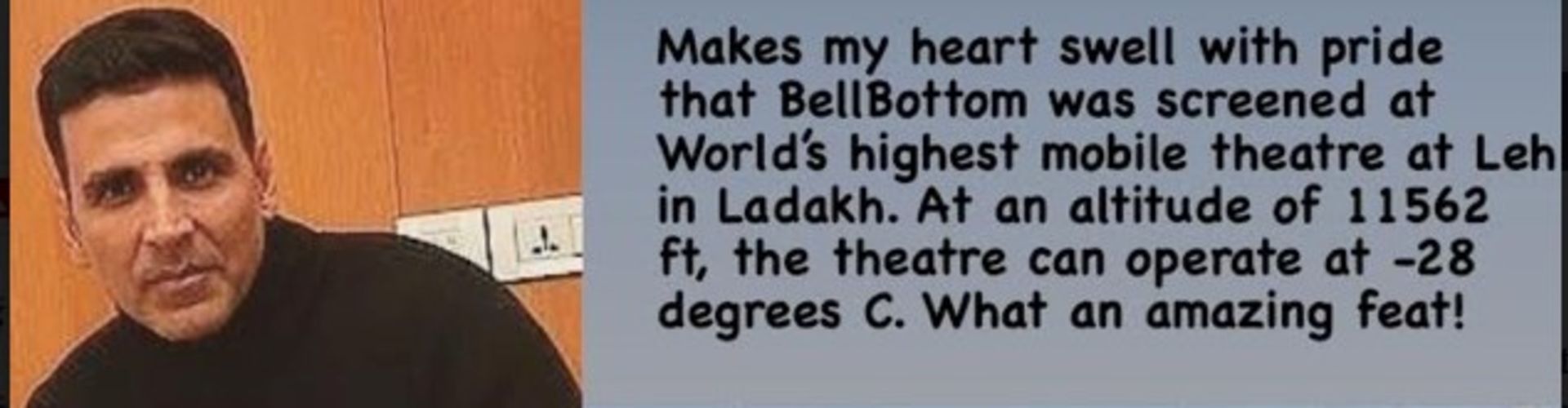 Akshay Kumar's Bell Bottom screened at World's highest mobile theatre in Ladakh