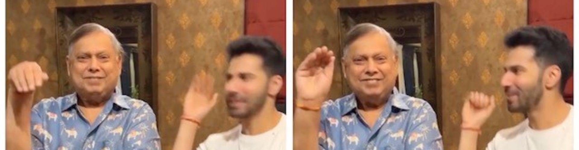 Filmmaker David Dhawan And Varun Dhawan Perform Hook Step, Challenges Other Celebrities