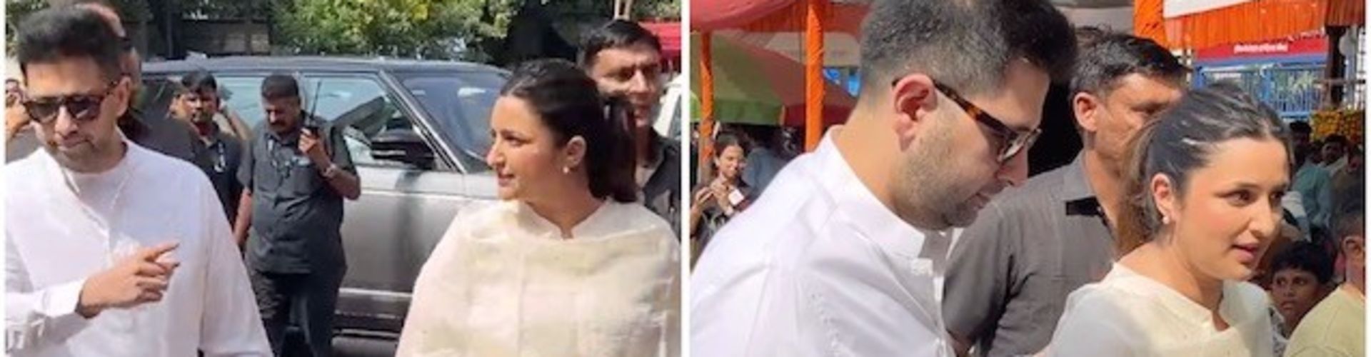 Parineeti Chopra and Raghav Chadha Visit Siddhivinayak Temple